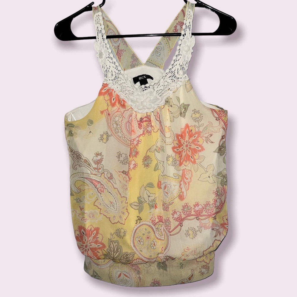 Crocheted Neckline Blouse